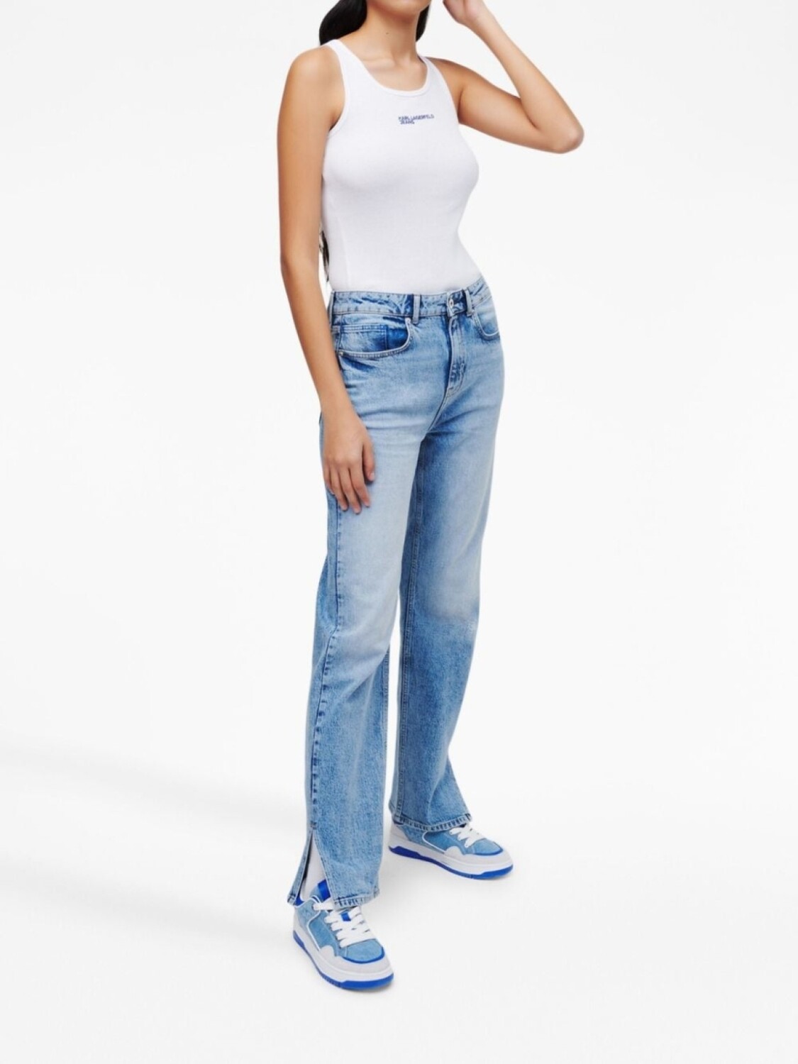 

Karl Lagerfeld Jeans прямые джинсы с нашивкой-логотипом, синий