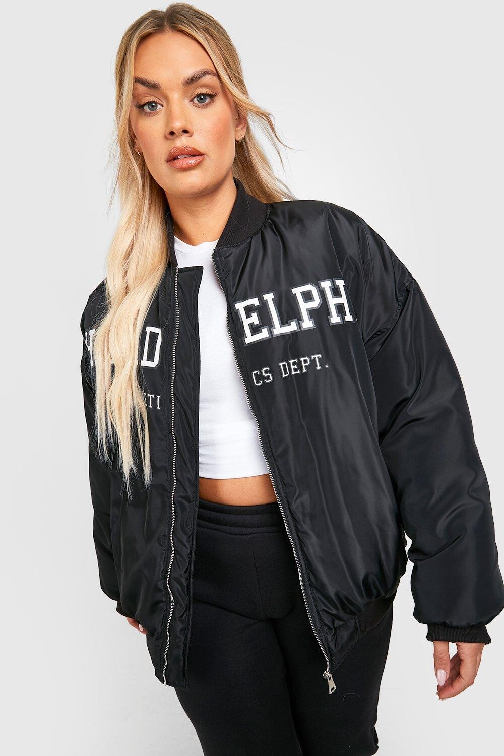 

Куртка-бомбер plus philadelphia slogan Boohoo, черный