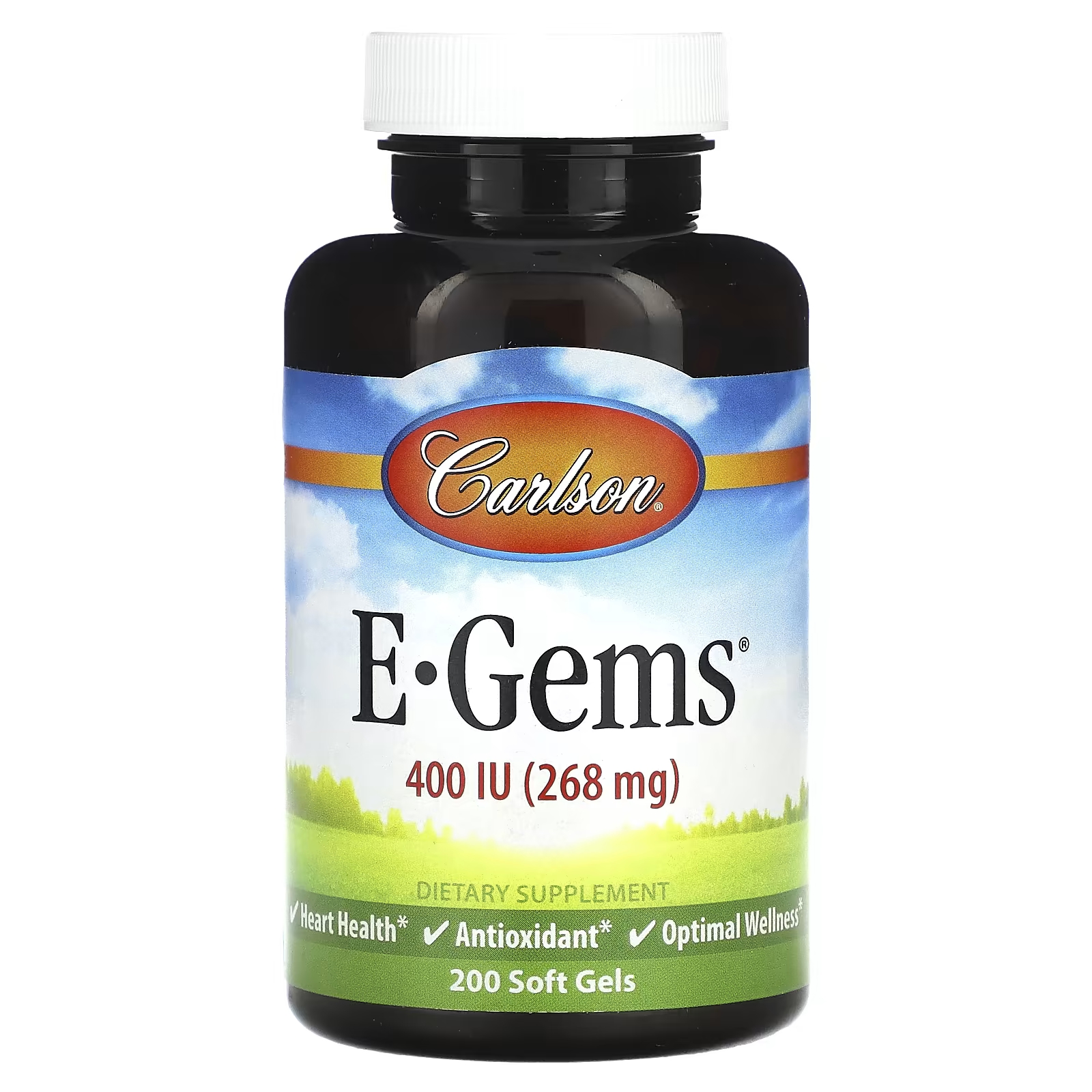 Пищевая добавка Carlson E Gems 400 МЕ 268 мг, 200 мягких таблеток carlson e gems plus 268 мг 400 ме 250 мягких таблеток