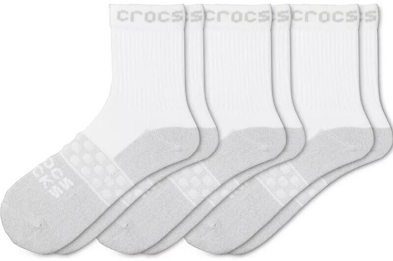 

Носки Crocs для взрослых, четверть однотонные, 3 шт., белый