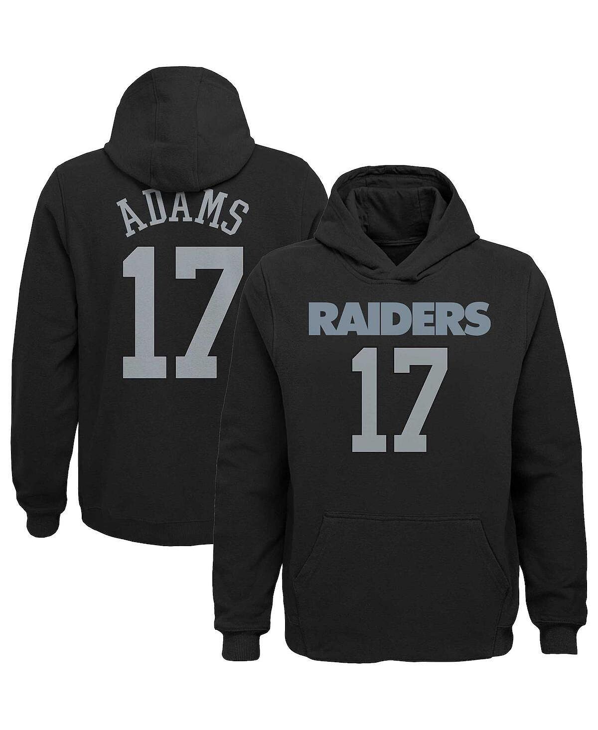 

Черный пуловер с капюшоном Big Boys Davante Adams Las Vegas Raiders Mainliner с именем и номером игрока Outerstuff