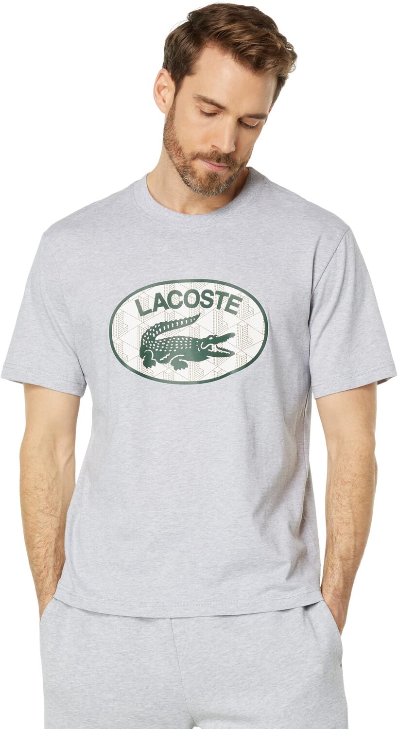 

Футболка с рисунком под крокодила Lacoste, цвет Silver Chine