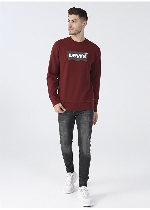 

Красная мужская толстовка с круглым вырезом Levis