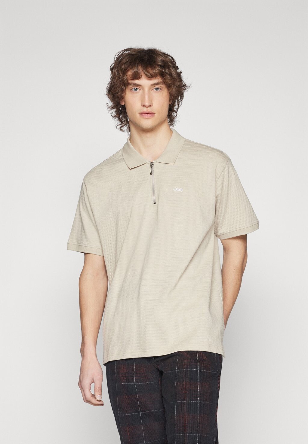 

Рубашка-поло ESCAPE ZIP UNISEX Obey Clothing, цвет silver grey