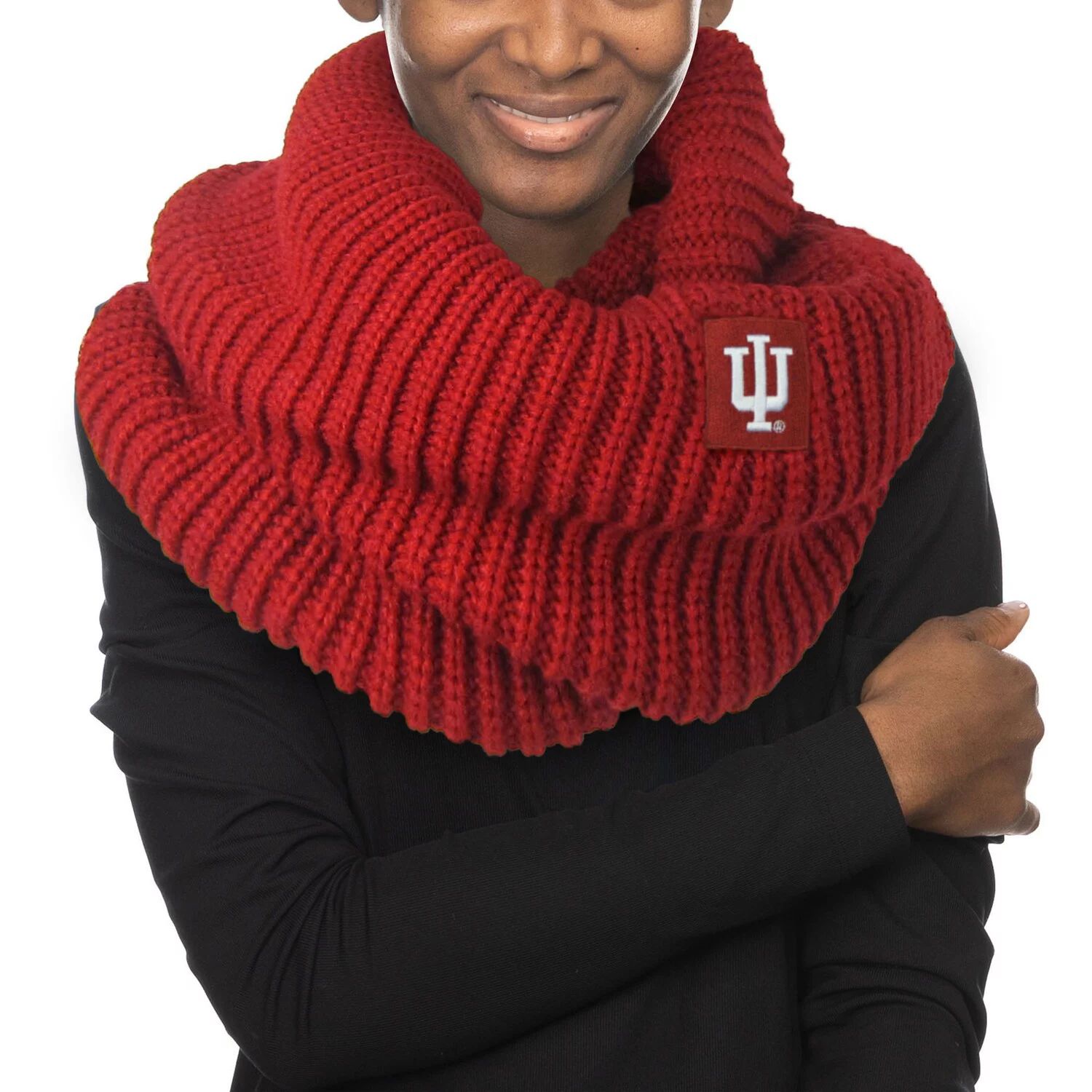 

Женский вязаный шарф с капюшоном ZooZatz Indiana Hoosiers Infinity Scarf