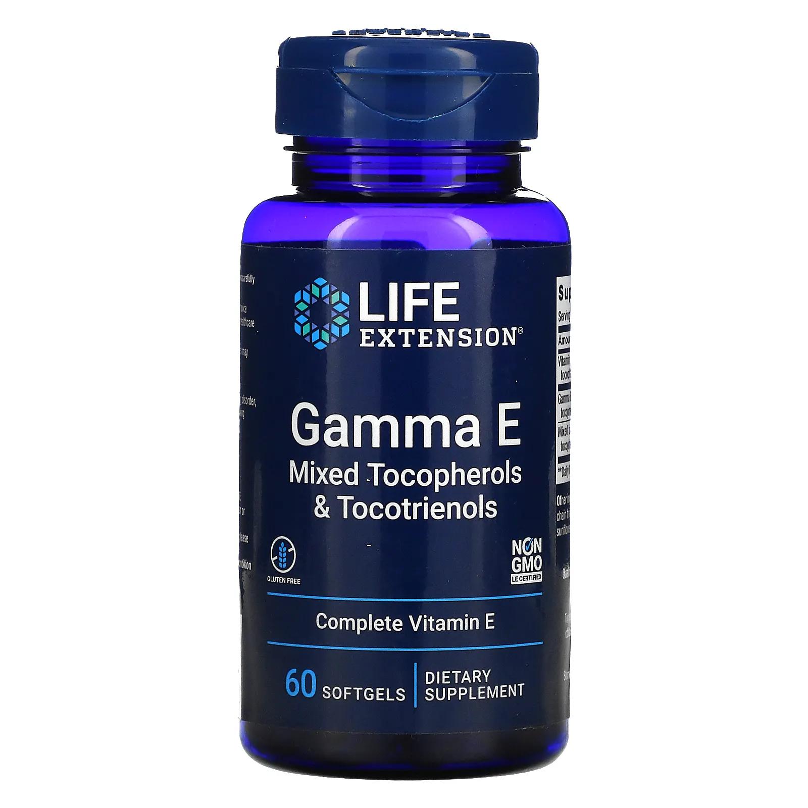 Life Extension Gamma E смесь токоферолов и токотриенолов 60 мягких таблеток