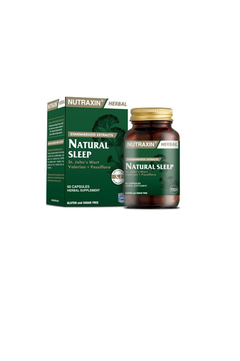 

Nutraxin Стеклянная бутылка Natural Sleep 60 капсул
