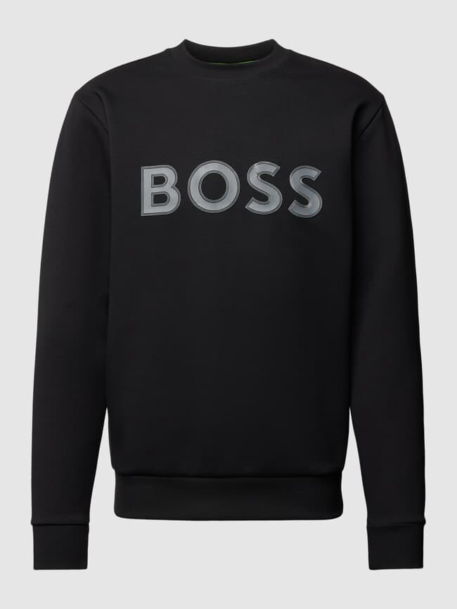 

Толстовка с принтом этикетки модели "Сальбо" BOSS, черный
