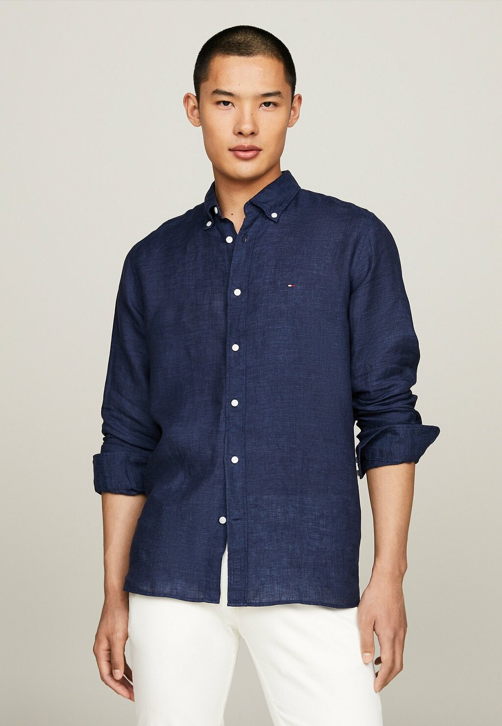 

Рубашка PIGMENT DYED REGULAR FIT Tommy Hilfiger, цвет carbon navy