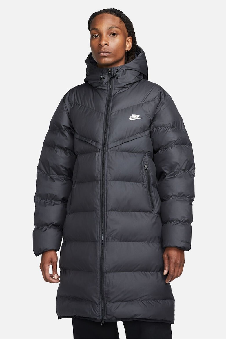 

Длинная стеганая зимняя спортивная куртка Nike, черный