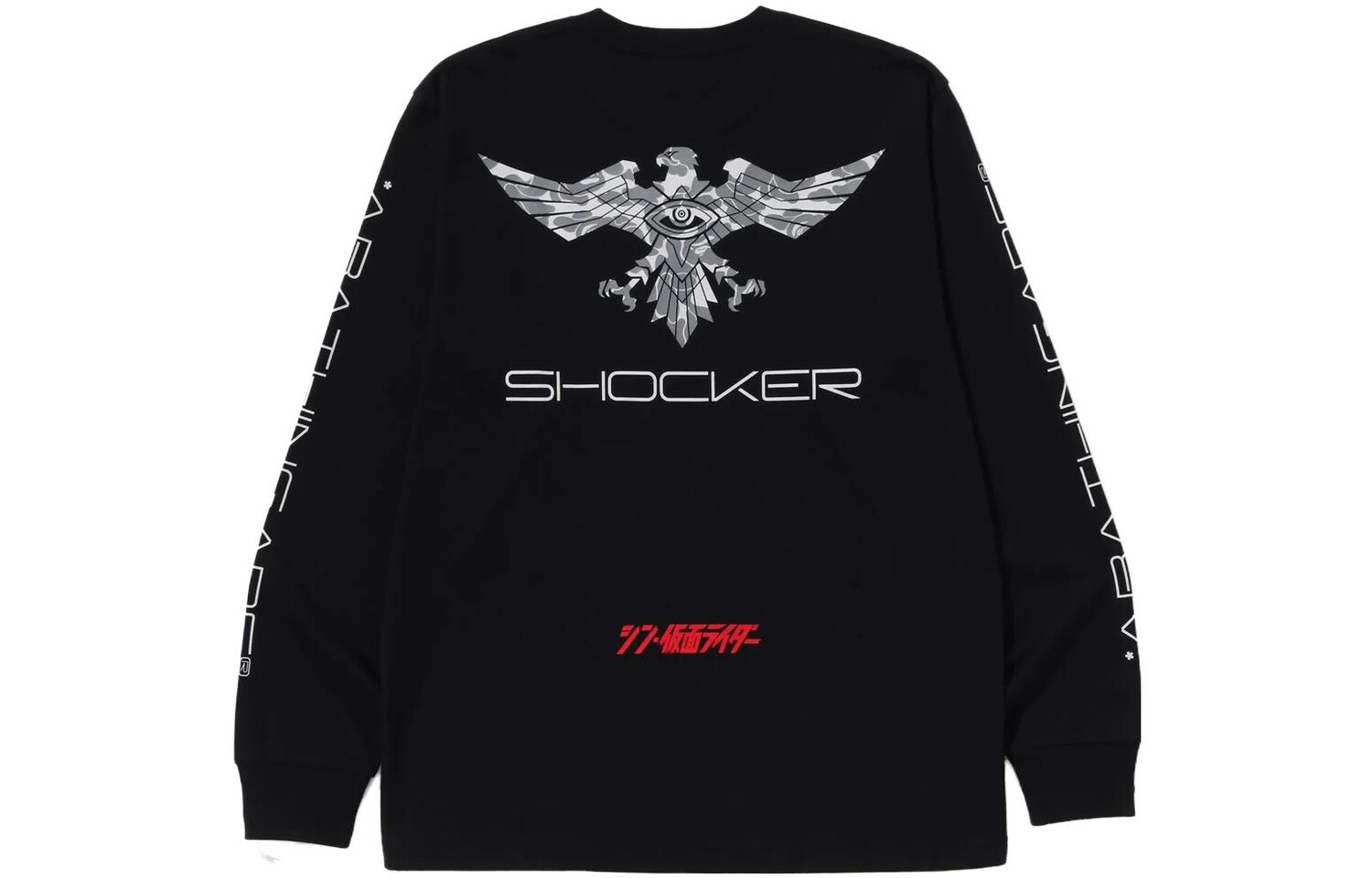 

Футболка BAPE X New Kamen Rider Co-brand, унисекс, черная A Bathing Ape, черный