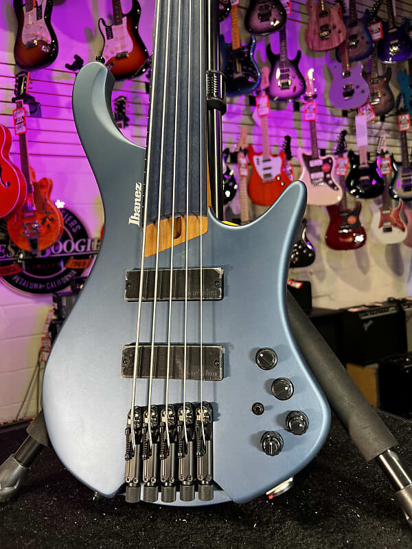 

Басс гитара Ibanez Standard EHB1005F Fretless 5-string Bass Guitar - Arctic Ocean Matte Authorized Dealer Free Shipping! 564 GET PLEK’D!