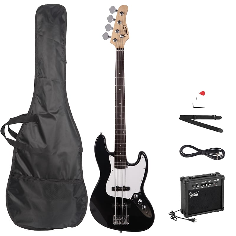 Басс гитара Glarry Black GJazz Electric Bass Guitar + 20W Amplifier