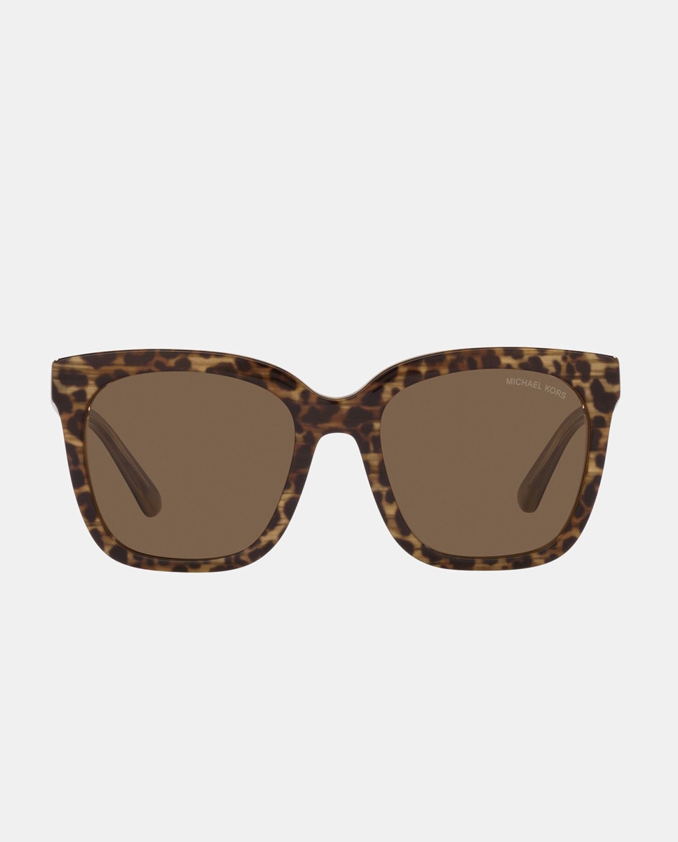Коричневые женские солнцезащитные очки в оправе-бабочке с животным принтом Michael Kors, коричневый