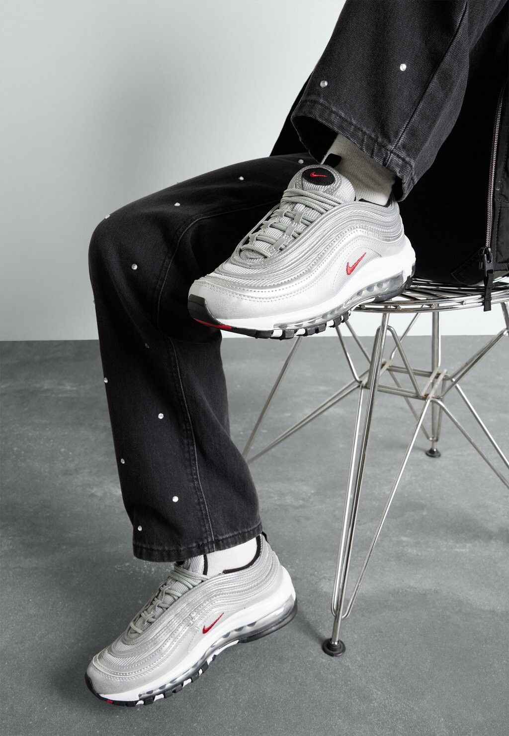

Низкие кроссовки Air Max 97 Qs (Gs) Nike, цвет black/white/dark grey