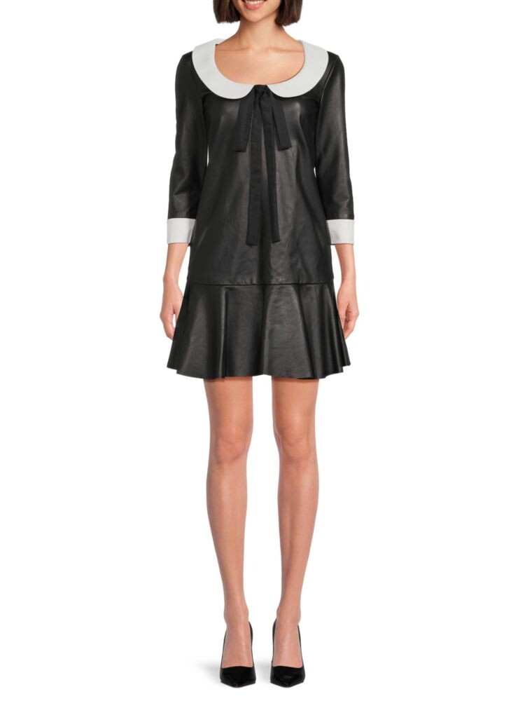 

Кожаное платье с мини-заниженной талией Redvalentino, цвет Black Milk