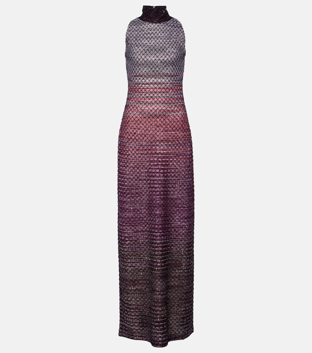 

Трикотажное платье макси с блестками и эффектом металлик Missoni, мультиколор