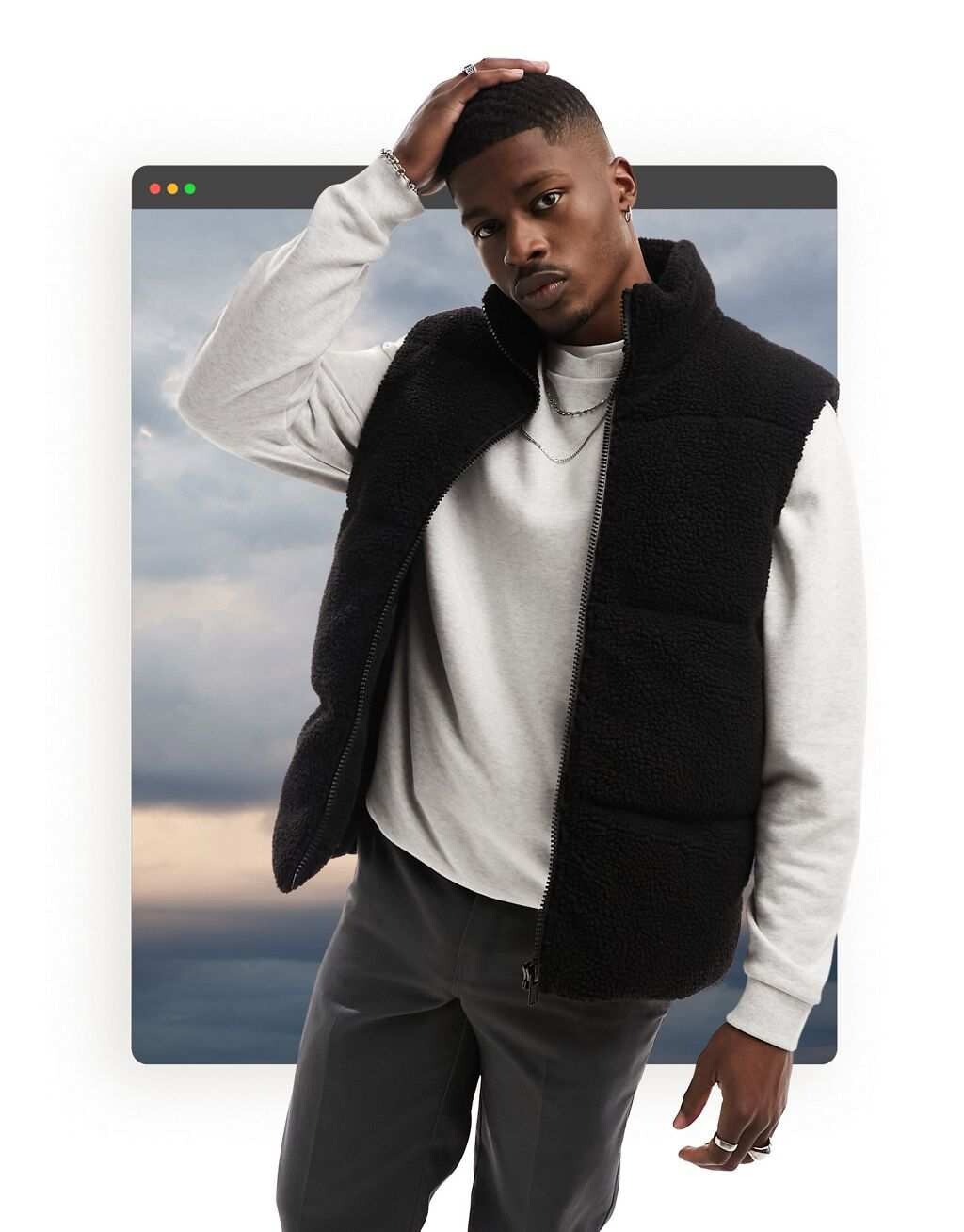 

Черный пуховик ASOS DESIGN borg