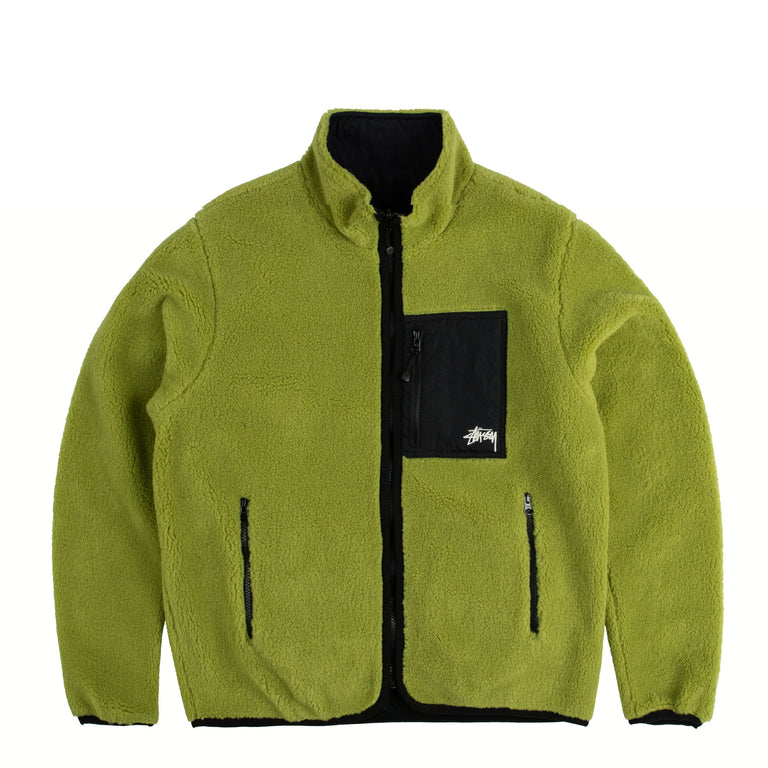 Куртка Sherpa Reversible Jacket Stussy, зеленый