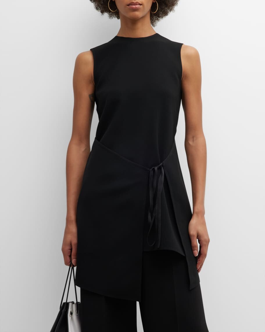 

Туника Finesse из крепа с завязками спереди Lafayette 148 New York