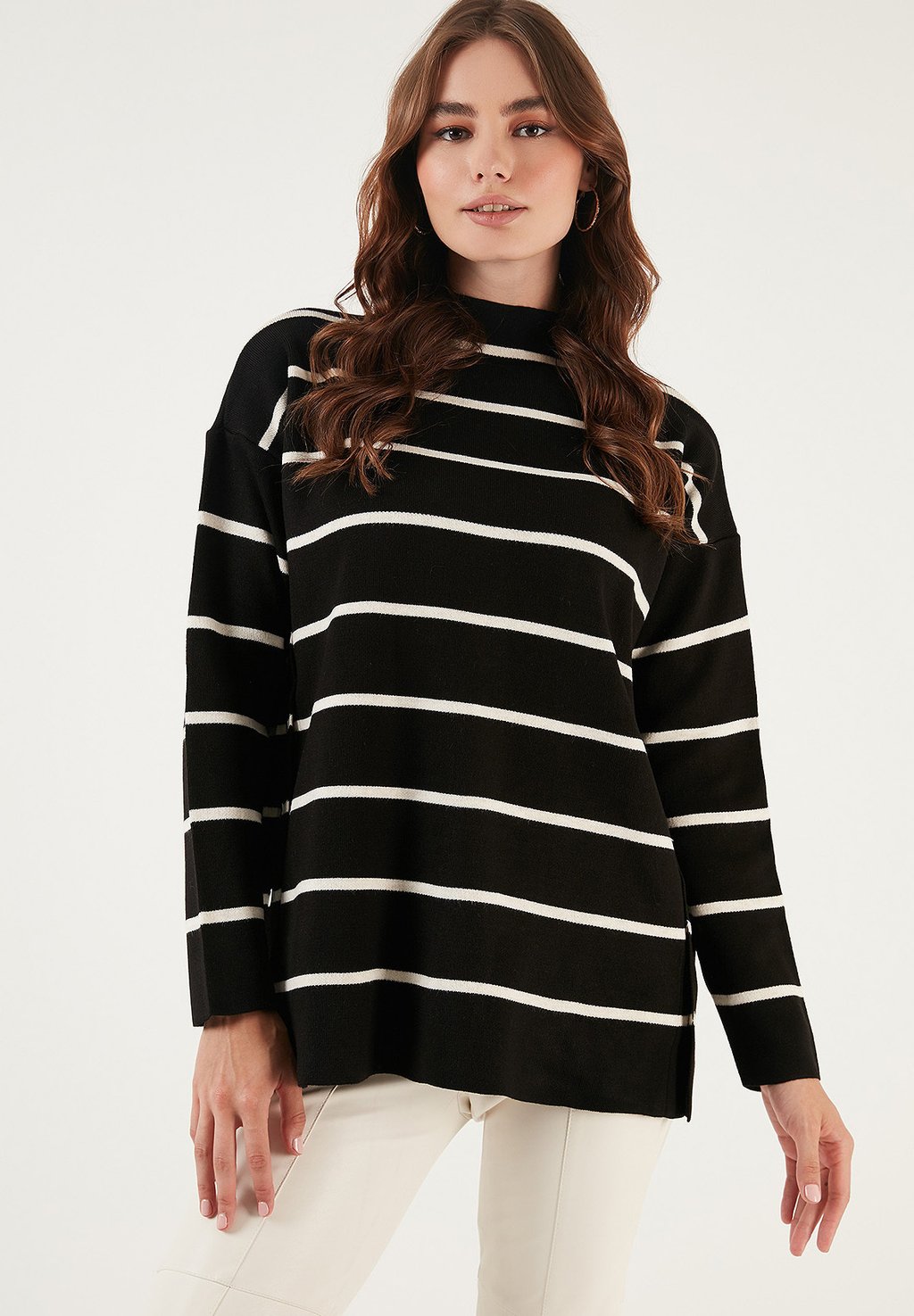 Вязаный свитер LELA, цвет black/cream свитер вязаный icon zip witsma scalpers цвет cream