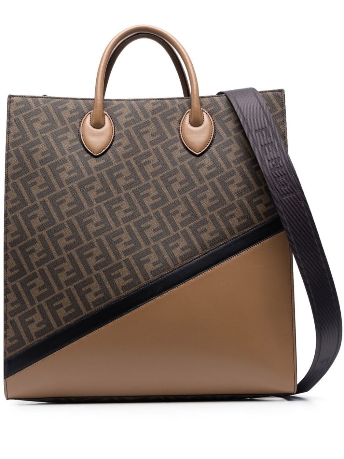 Сумка-тоут с монограммой FENDI, коричневый