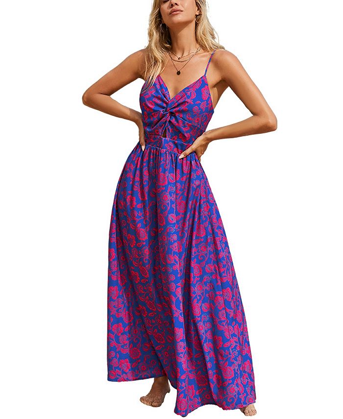 Женское пляжное платье макси с принтом пейсли CUPSHE, фиолетовый