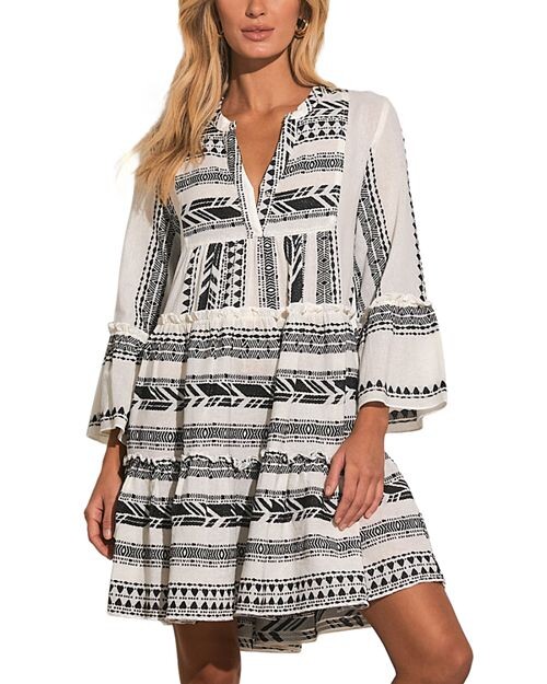 

Свободное платье с вышивкой Elan, цвет Tan/Beige