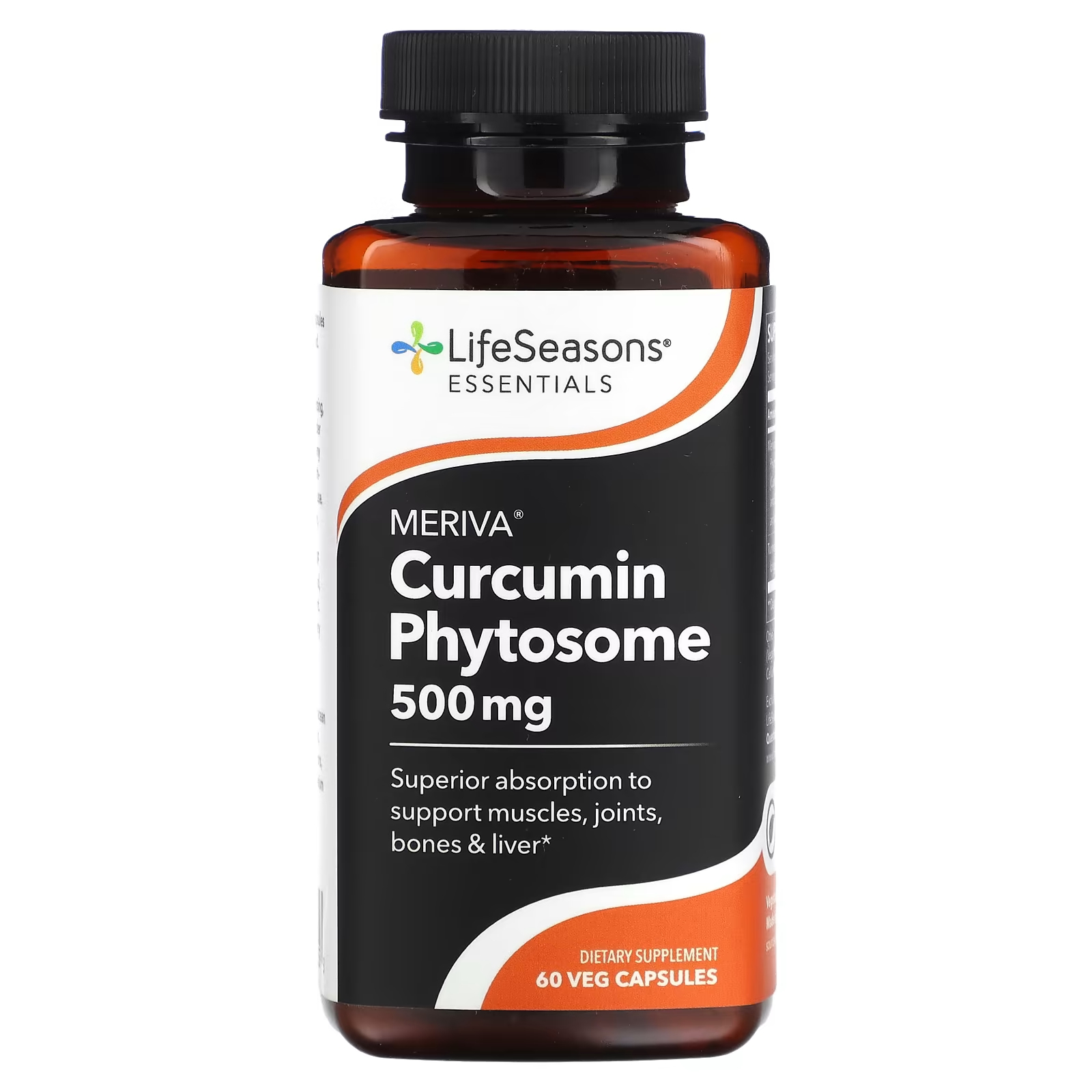 Фитосомы куркумина LifeSeasons Meriva 500 мг, 60 капсул (250 мг на капсулу) lifeseasons липосомальный витамин с 1000 мг 60 растительных капсул 500 мг на капсулу