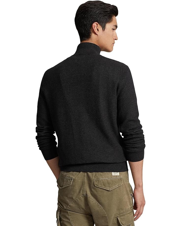 

Свитер Polo Ralph Lauren Mesh-Knit Cotton 1/4 Zip Sweater, цвет Dark Granite Heather