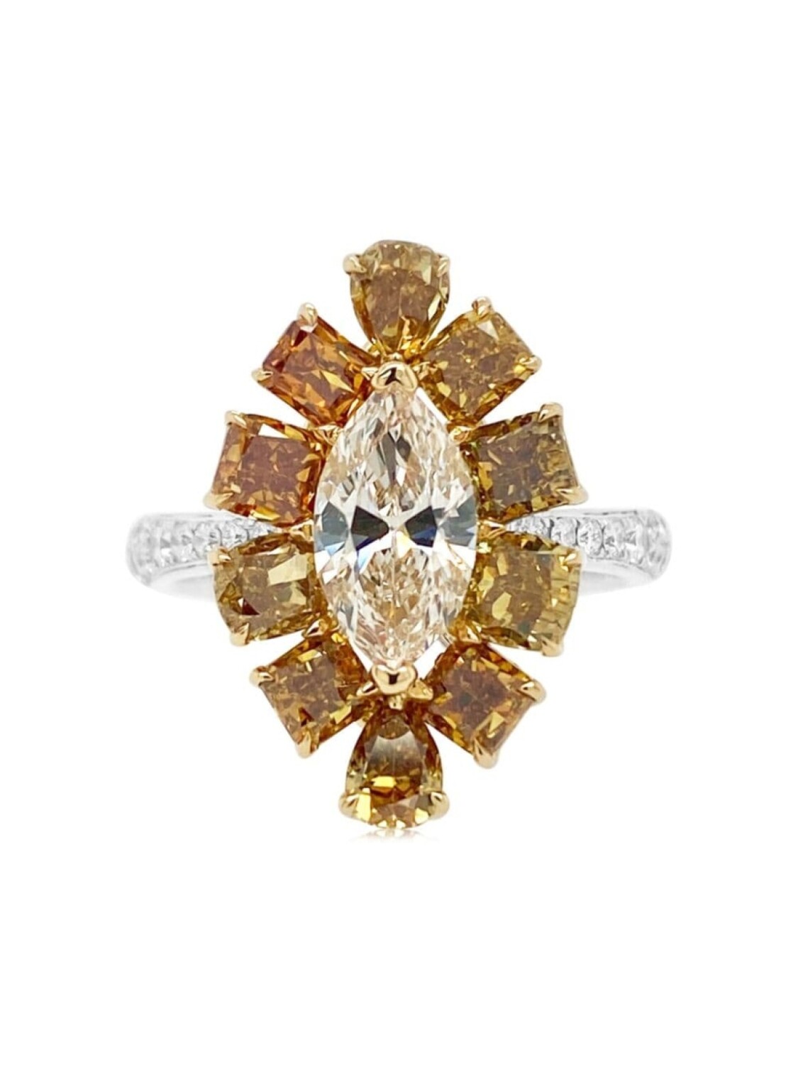 

Коктейльное кольцо из белого золота с бриллиантами HYT Jewelry, коричневый