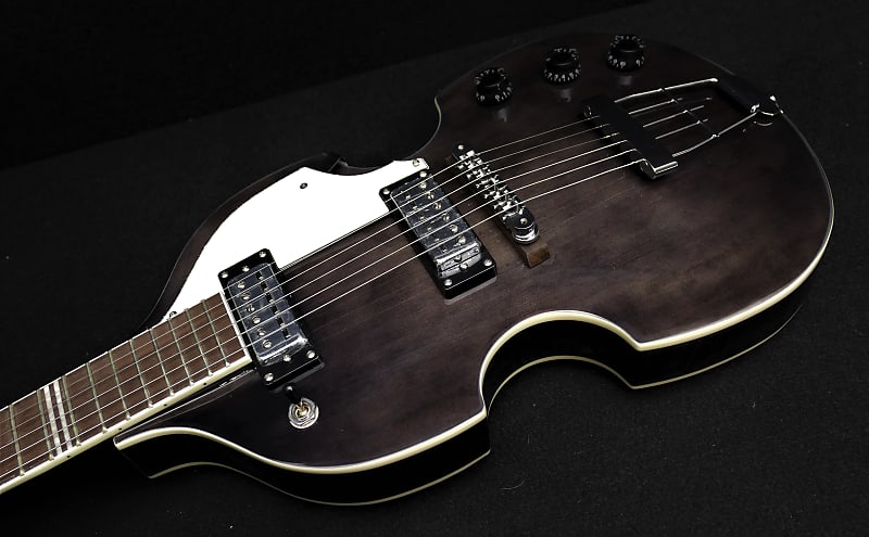 Электрогитара Hofner HI-459-PE TBK Beatle 6 String Electric Guitar Transparent Black Violin Body Shape цена и фото