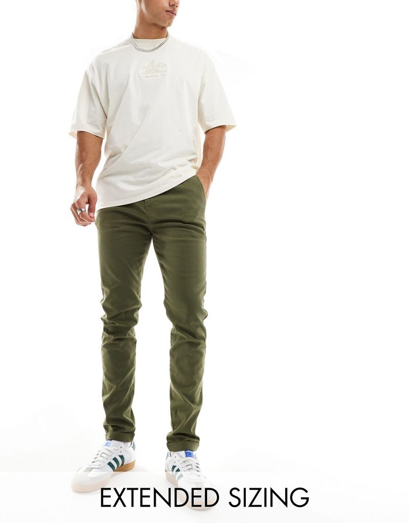 

Темно-хаки чиносы скинни ASOS DESIGN