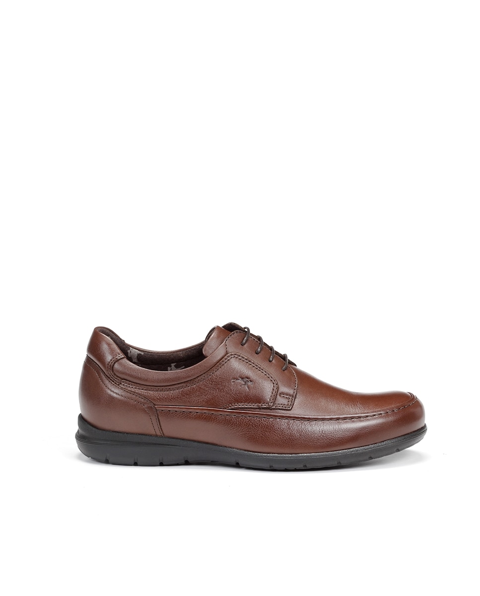 Мужские туфли на шнуровке коричневого цвета из кожи Fluchos, коричневый цена и фото