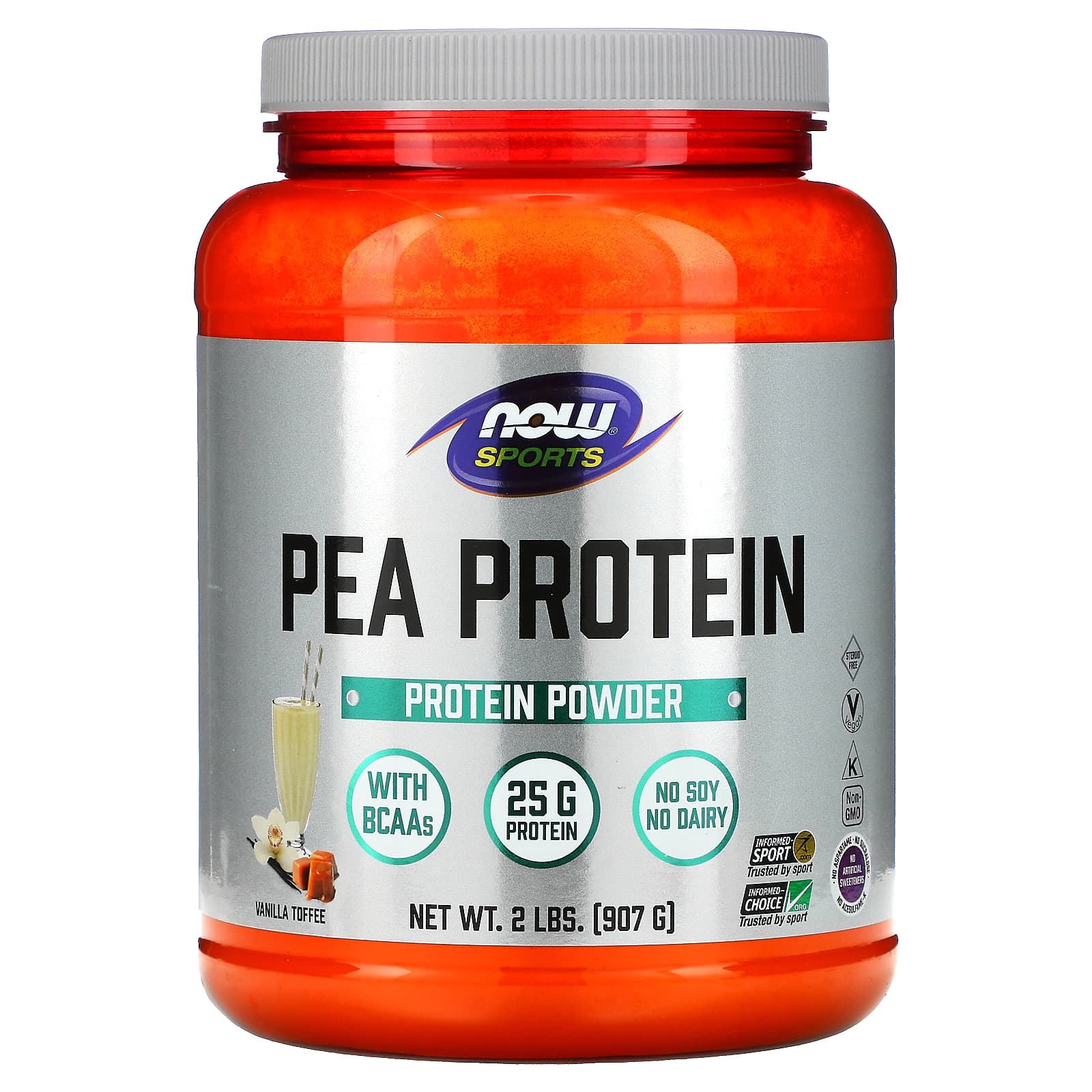 now foods спортивная серия гороховый протеин без добавок 907 г Now Foods Спорт гороховый белок вкус ванильных ирисок 2 фунта (907 г)