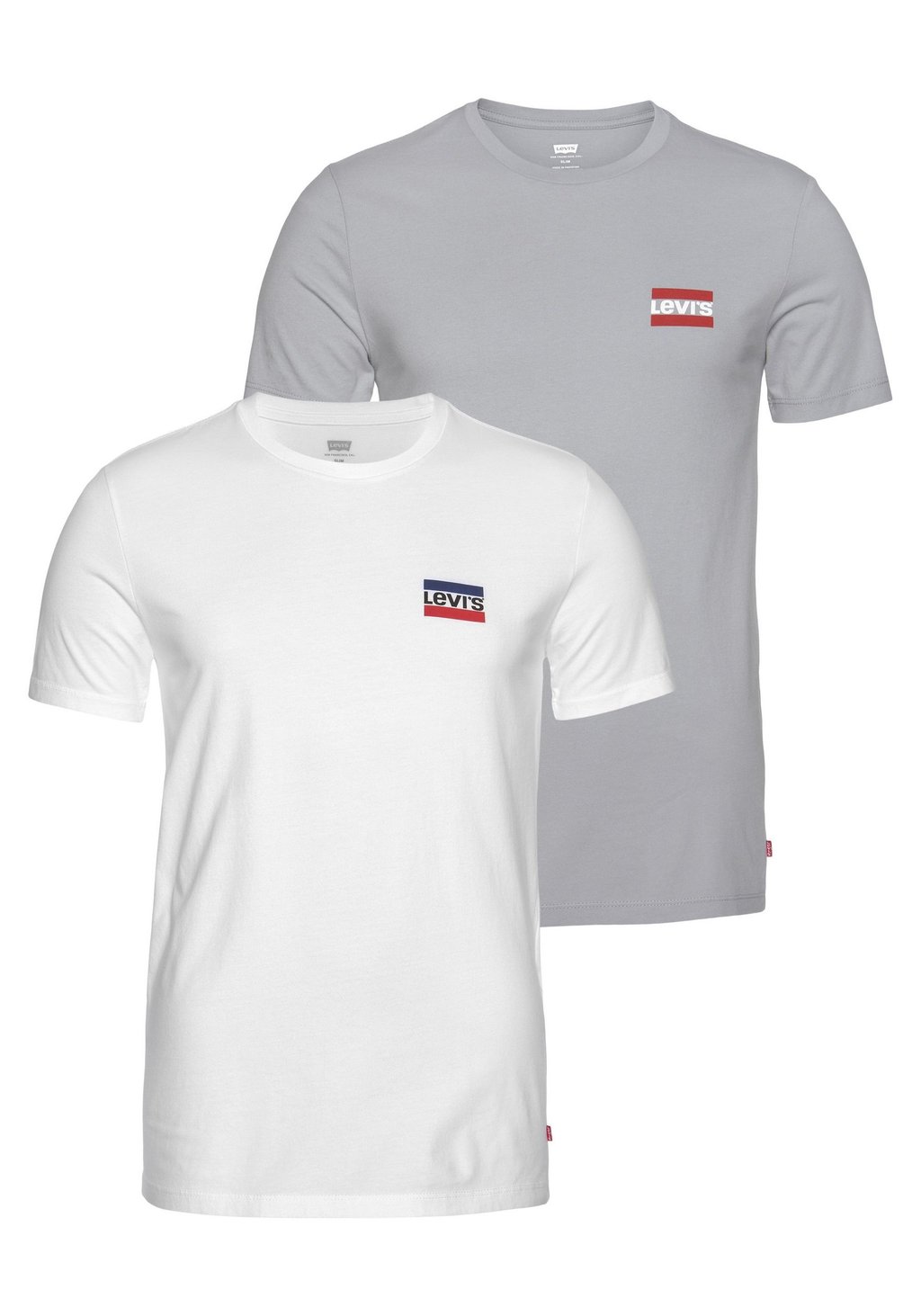 цена Базовая футболка Crewneck Graphic Tee 2 Pack Levi's, цвет grey/white