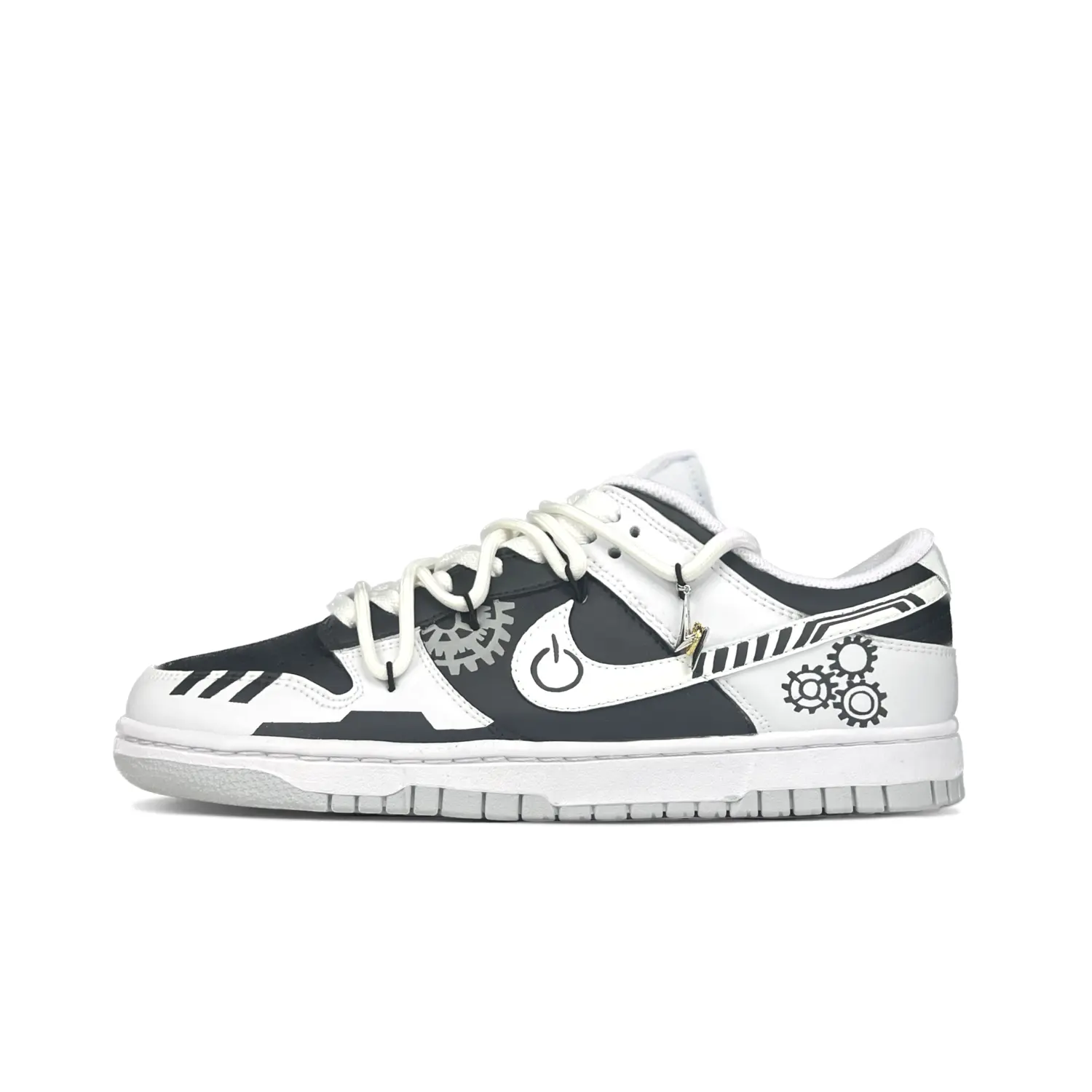 

Кроссовки Nike Dunk Skateboarding Shoes Men Low-top Grey/white, темно-серый
