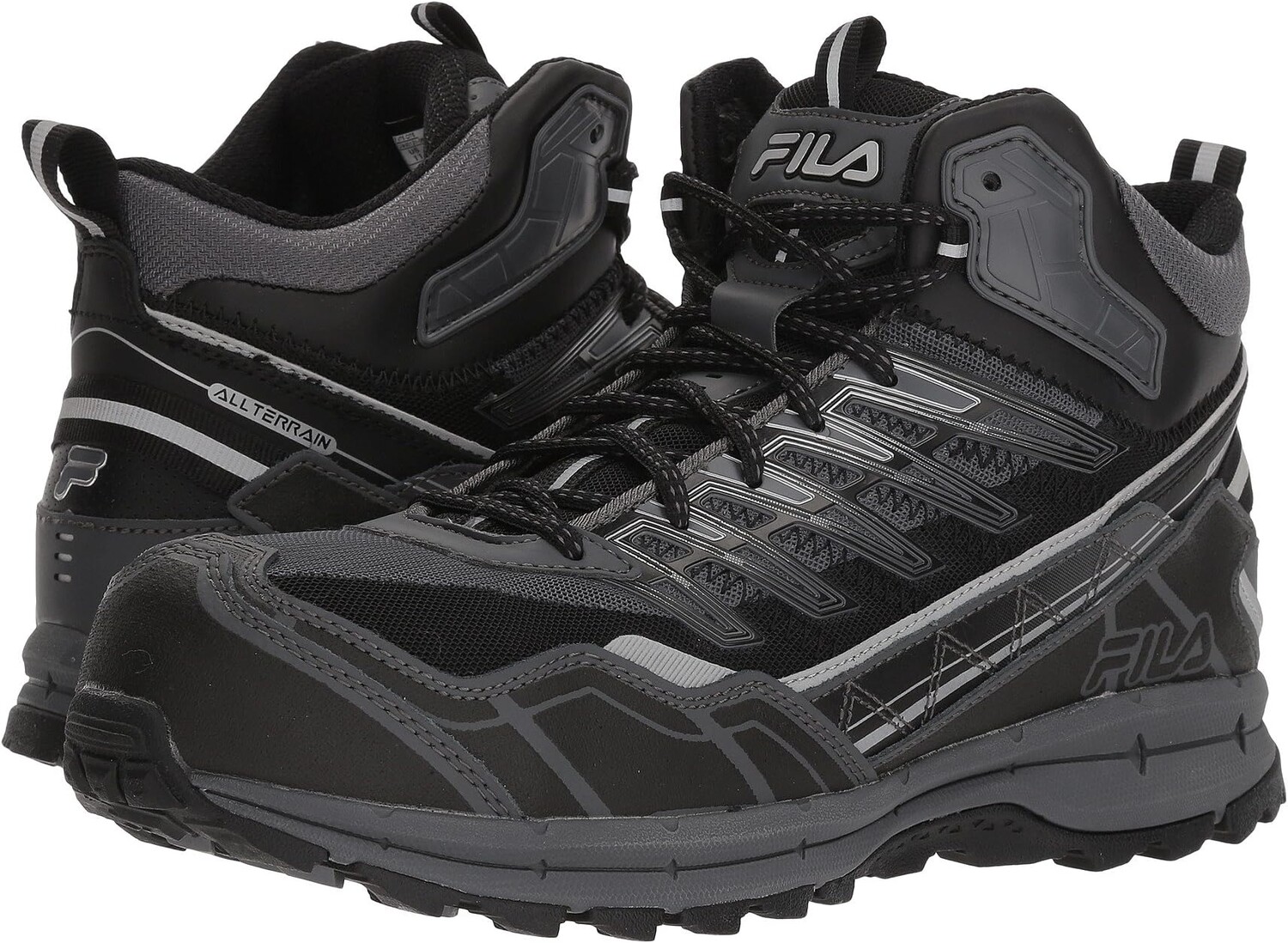 

Кроссовки Hail Storm 3 Mid Composite Toe Trail Fila, цвет Castlerock/Black/Metallic Silver