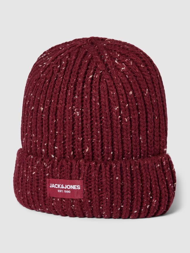 

Шапка-бини в двухцветном дизайне, модель CLIFF Jack & Jones, баклажан
