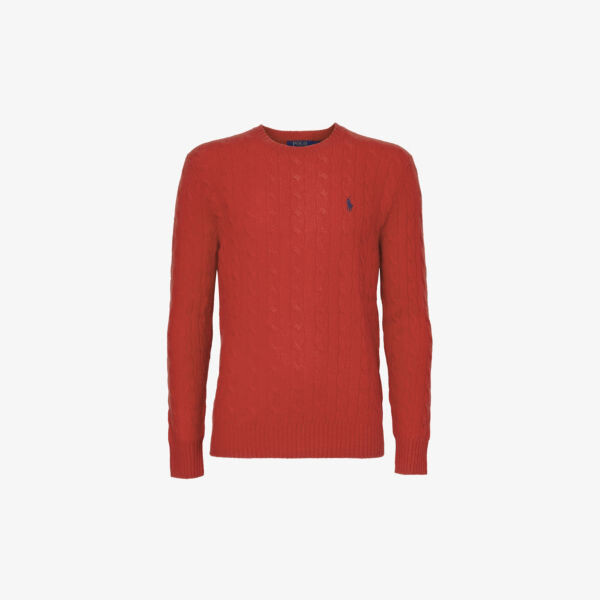

Джемпер из смеси шерсти и кашемира с вышитым логотипом Polo Ralph Lauren, красный