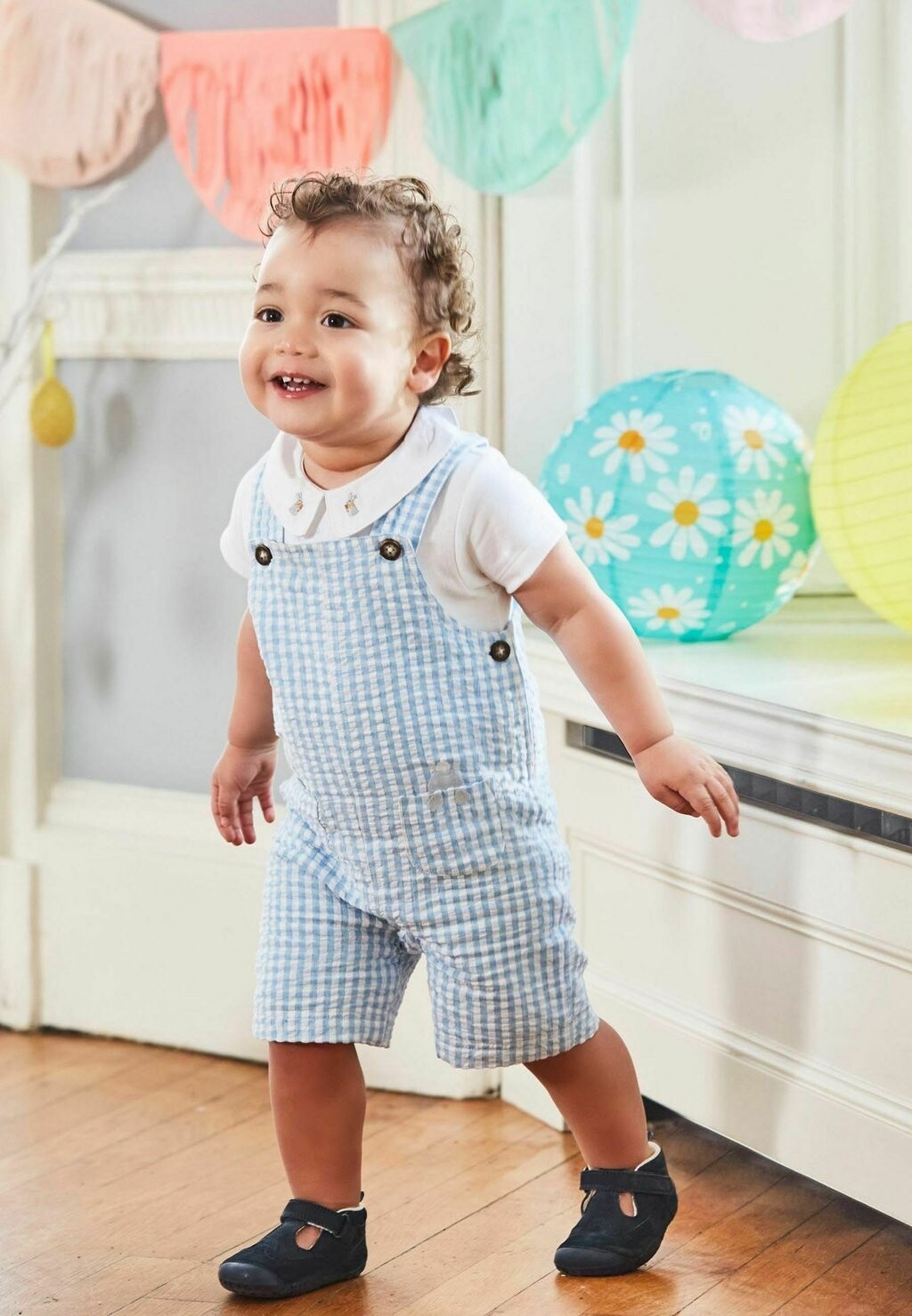 

Боди BUNNY GINGHAM JoJo Maman Bébé, цвет blue