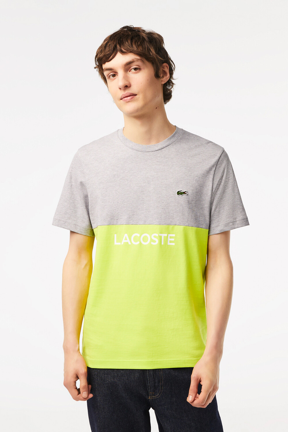 

Серая/лаймовая мужская футболка F4L Lacoste, серый