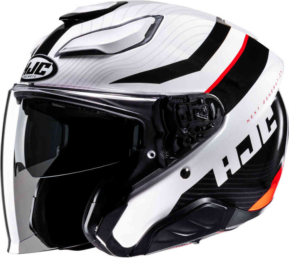 F31 Наби Реактивный шлем HJC, белый/черный/красный f31 люди реактивный шлем hjc белый серебристый