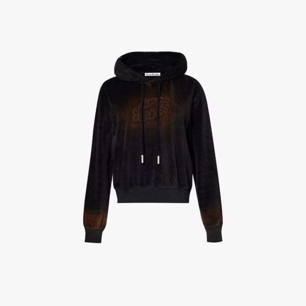 

Толстовка из хлопкового велюра faro с выцветшей нашивкой-логотипом Acne Studios, черный