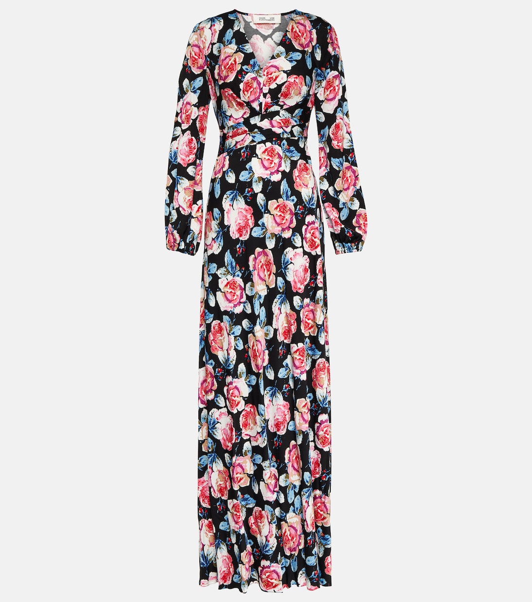 Атласное платье макси monika с цветочным принтом Diane Von Furstenberg, розовый