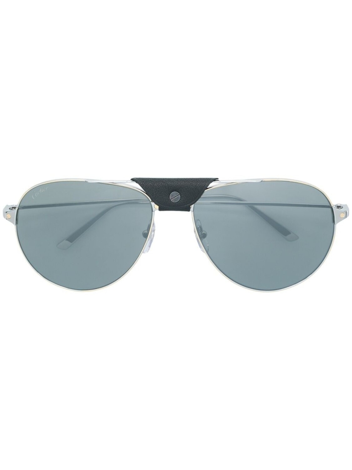 

Cartier Eyewear солнцезащитные очки с отделкой из кожи, металлик