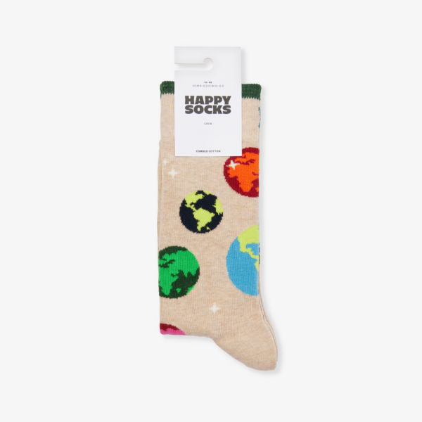 Носки Planet Earth из хлопковой смеси Happy Socks, бежевый