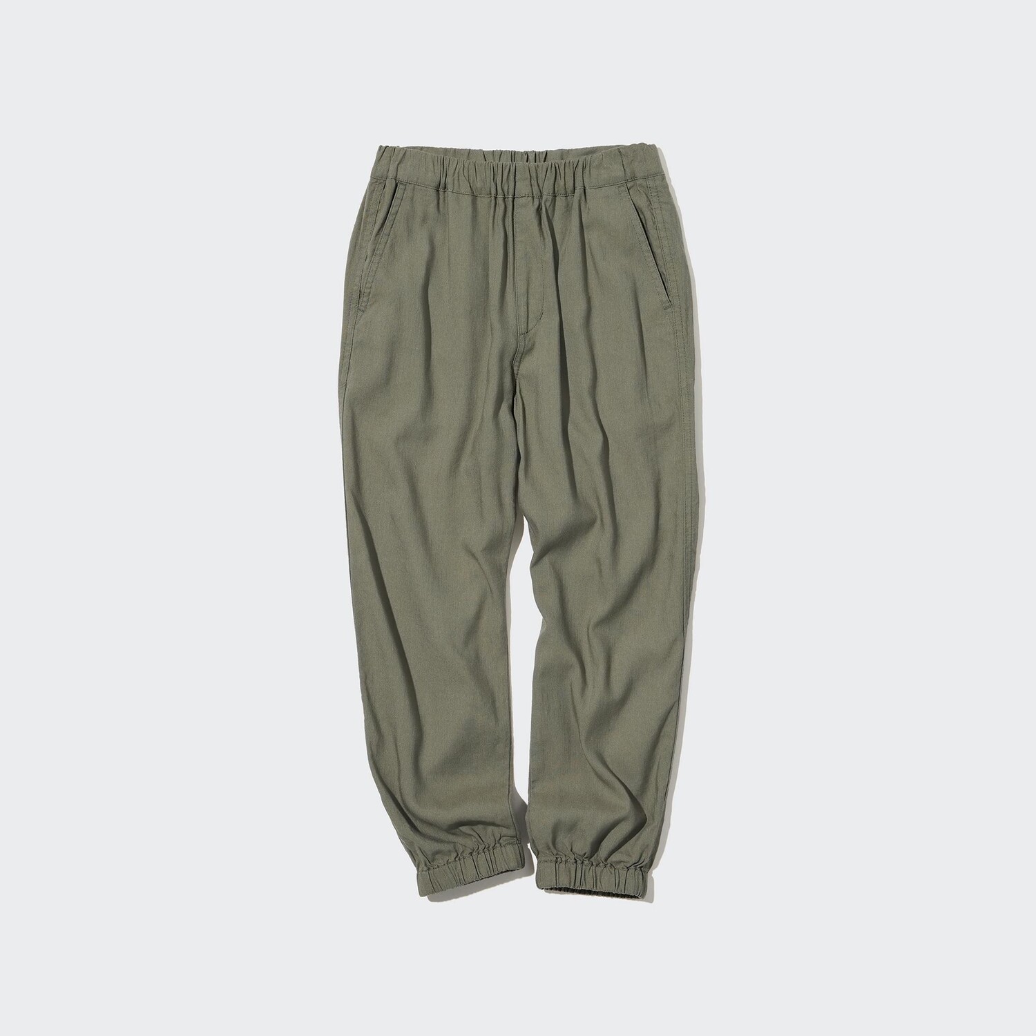 

Брюки Uniqlo детские из смешанного льна, оливковый