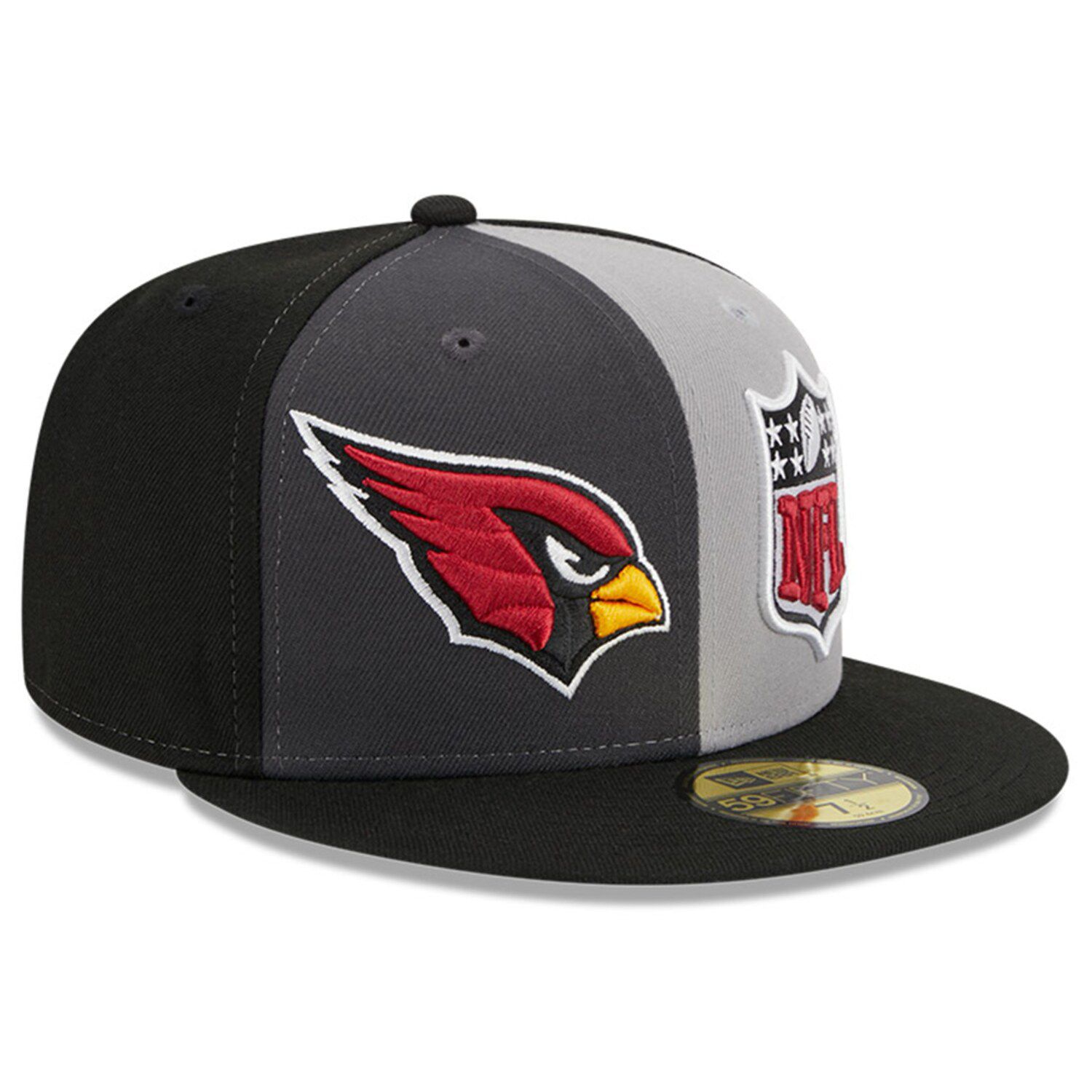 

Мужская облегающая шляпа New Era Grey/Black Arizona Cardinals 2023 Sideline 59FIFTY