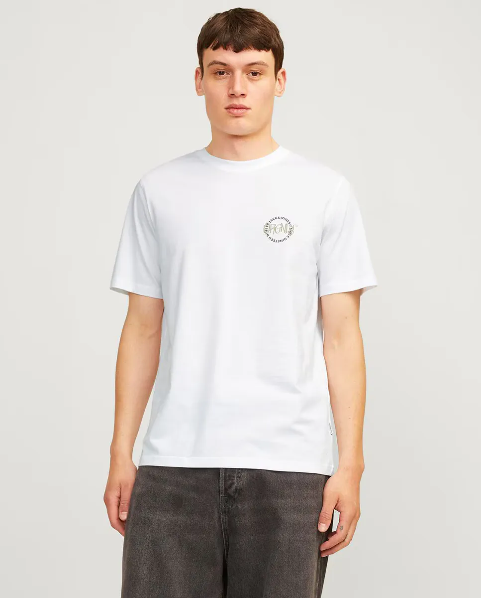 

Мужская футболка с короткими рукавами и принтом сбоку Jack & Jones, белый